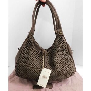 New Errelleventidue RL22 Italy Taupe Leather Large Hobo Shoulder‎ Bag